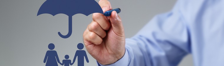 Unity Financial Solutions - Businessman hand drawing an umbrella